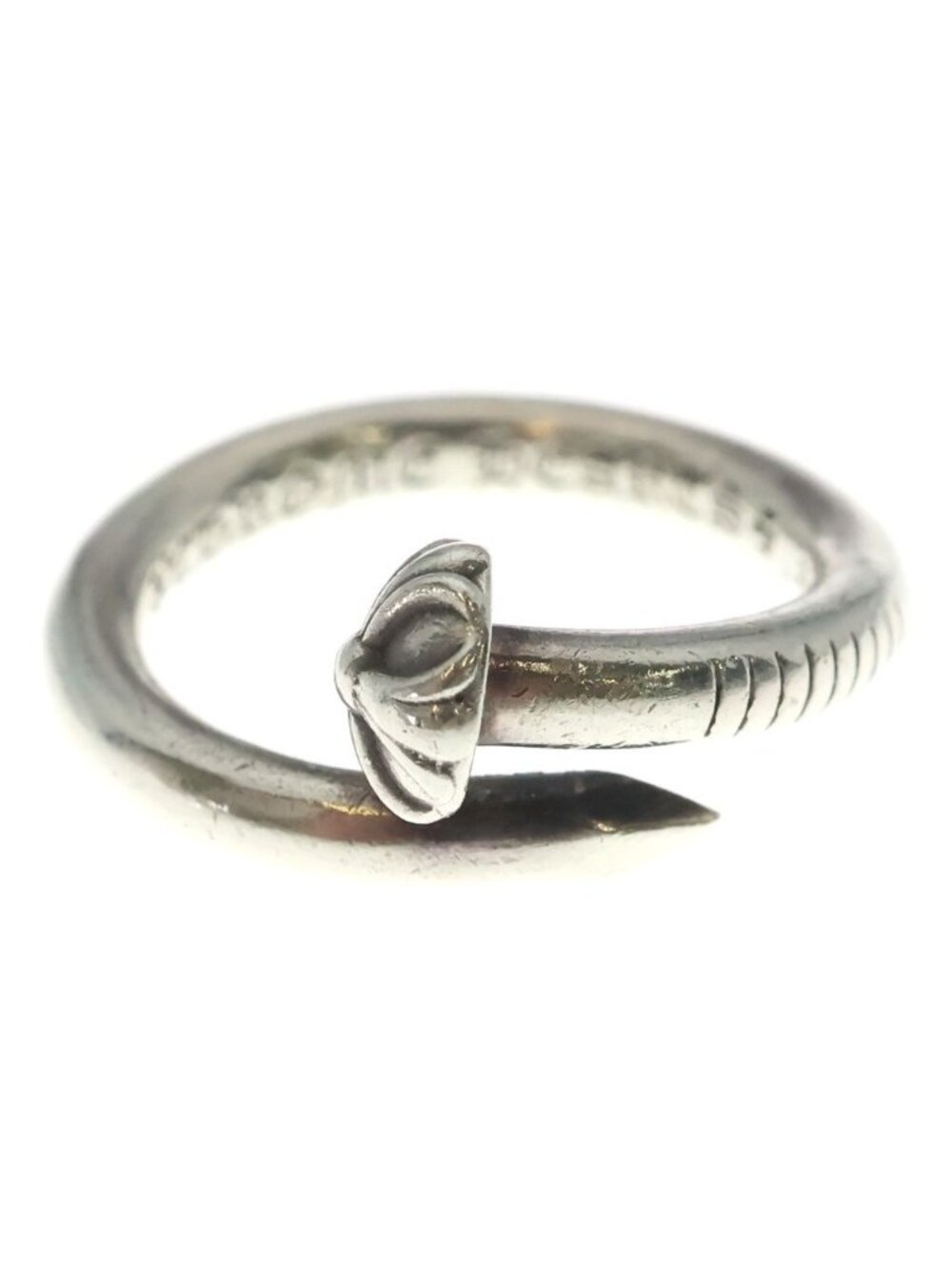 Chrome Hearts Nail Crsball Cross Ball Ring Silver
